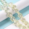 Transparent Electroplate Glass Beads Strands GLAA-C025-01H-2