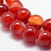 Natural Striped Agate/Banded Agate Bead Strands G-K166-13-8mm-3