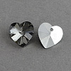 Heart Electroplated Glass Pendants EGLA-R082-02-1