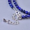 Natural Lapis Lazuli Beaded Necklaces NJEW-K114-B-A06-3