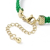 Glass Braided Flower Link Bracelet for Women BJEW-TA00130-01-5