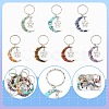 7Pcs Natural & Synthetic Mixed Stone Moon Keychains KEYC-FS00043-2