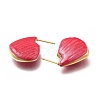 Shell Shape Brass Stud Earrings EJEW-G424-01G-5