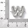 Brass Micro Pave Cubic Zirconia Letter Links KK-I717-04W-P-3