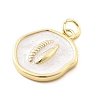 Ocean Theme Brass Enamel Pendants KK-Q029-01G-G-3