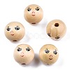Unfinished Natural Wood Beads WOOD-T019-31-A-22mm-1