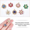 12Pcs 6 Style Rack Plating Brass Pendants KK-NB0001-74-3