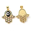 Brass Cubic Zirconia Pendants KK-K338-02G-03-2