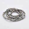 Half Plated Faceted Rondelle Electroplate Glass Beads Strands GLAA-A024C-HP04-2