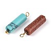 Synthetic Malachite & Goldstone & Turquoise & Agate Column Pendants STAS-N110-17G-2