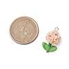 Glass Seed Beaded Flower Pendants PALLOY-MZ00521-01-2