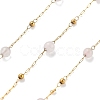 Natural Rose Quartz & 304 Stainless Steel Beads Link Chains CHS-K021-08A-06-1