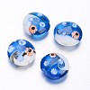 Ocean Style Flat Round Handmade Lampwork Beads LAMP-F006-13-3