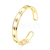 Cross Hollow Carved Cubic Zirconia Cuff Bangle BJEW-D448-12G-RS-1