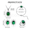 Cubic Zirconia Oval Pendant Necklace & Link Bracelet & Cuff Ring & Stud Earrings SJEW-SZC0001-01B-2