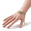 Handmade Japanese Seed Rectangle with Cross & Evil Eye Charm Bracelets BJEW-MZ00010-5