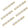 6Pcs Brass Micro Pave Cubic Zirconia Pendants KK-BC0014-67-1