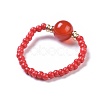 Natural Carnelian Stretch Rings RJEW-JR00255-06-2