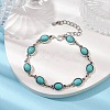 Alloy Resin Oval Link Chain Bracelets for Women BJEW-JB10131-2