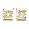 Brass Micro Pave Clear Cubic Zirconia Pendant Link ZIRC-S067-136-NF-1