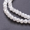 Faceted(32 Facets) Round Electroplate Imitation Jade Glass Beads Strands X-EGLA-D021-03-3