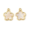 Brass Pave Shell Charms KK-M277-04A-G-1