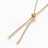 Adjustable 304 Stainless Steel Slider Necklaces MAK-L026-06A-G-3