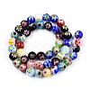 Handmade Millefiori Glass Round Bead Strands LAMP-J038-8mm-M-2