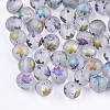 Autumn Theme Electroplate Transparent Glass Beads X-EGLA-S178-01E-1