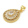Rack Plating Brass Pave Cubic Zirconia Pendants KK-U029-28G-07-2