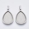 Non-Tarnish 201 Stainless Steel Pendant Cabochon Settings STAS-R101-01-1