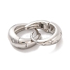 Brass Pave Clear Cubic Zirconia Hoop Earrings for Women EJEW-U015-20P-2
