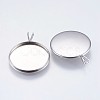 Tarnish Resistant 304 Stainless Steel Pendant Cabochon Settings STAS-I097-059-20MM-2