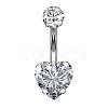 Clear Cubic Zirconia Belly Button Rings WG9960A-26-1