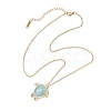 Turtle Faceted Natural Mixed Gemstone Pendant 304 Stainless Steel Cable Chain Necklaces for Women NJEW-JN05289-5