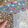 4Pcs 4 Styles Flower Pattern Self Adhesive PET Nail Art Stickers Decals MRMJ-SP0001-19-5