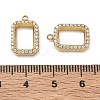 304 Stainless Steel Micro Pave Clear Cubic Zirconia Pendants CU-CBAF0F8-03G-G-3