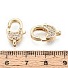 Brass Pave Clear Cubic Zirconia Lobster Claw Clasps KK-T075-74G-3