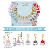 Transparent Glass Enamel Pendant Stitch Markers HJEW-AB00418-2