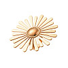 Flower 304 Stainless Steel Cuff Rings RJEW-E437-02G-4