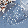 80g 4 Styles White Series Glass Bugle Beads SEED-GO0001-01-4