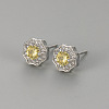 Valentine's Day Brass Clear Cubic Zirconia Stud Earrings WGA37BF-10-1
