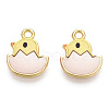 Printed Light Gold Tone Alloy Pendants ENAM-N056-204D-2