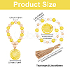 2Pcs 2 Style Lemon Wooden Beaded Garland with Rustic Jute Tassel HJEW-GF0001-26-2