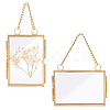 2Pcs 2 Style Brass Glass Hanging Photo Frame HJEW-OC0001-34-1
