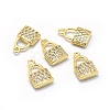 Brass Micro Pave Cubic Zirconia Charms KK-L184-11G-1