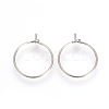 Tarnish Resistant 304 Stainless Steel Hoop Earrings X-STAS-R071-40-2