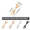 32Pcs 4 Colors 304 Stainless Steel Double Lobster Claw Clasps STAS-CP0001-03-2