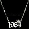 Crown Birth Year 201 Stainless Steel Pendant Necklaces for Women FS-WG4E8F2-45-1