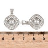 Brass Micro Pave Clear Cubic Zirconia Peg Bails Pin Pendants KK-CBA6A75-41P-3